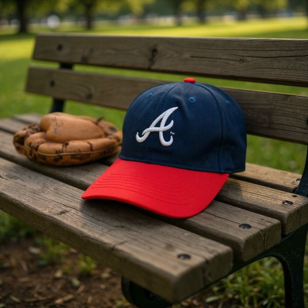 Atlanta Braves MLB Classic Navy AdjustableHat Cap HTT EUC